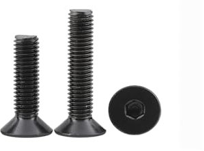 Haroar 50 Uds M3 M4 M5 Negro 10,9 Grado Cabeza Hueca Hexagonal Tornillo Clavos Pernos Cabeza avellanada Hexagonal Tornillos de Cabeza Plana Tornillos(8mm,M3)