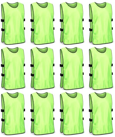 Fußball Trainingsweste,12 Stück 47 x 70cm Leibchen Für Fußball,Fußball Trainingsleibchen,Fussballtraining Leibchen Für 170-200g,Herren,Damen,Fussballtraining,Jugendliche