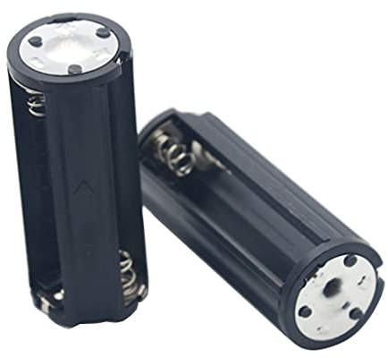 CVZJ Boîte de rangement cylindrique noire pour 3 piles AAA - Adaptateur pour boîtier de lampe - Plastique