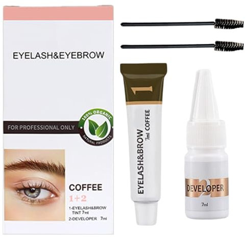 Eyebrow Tint Kit, Brow And Lash Tint, Black Brown Eyebrow Dye And Eyelash Tint, Fast & Easy Brow Dye Starter Kit, Formula Brow Tint For Plump Thick Lash, Waterproof Long Lasting Volume Lash Tint