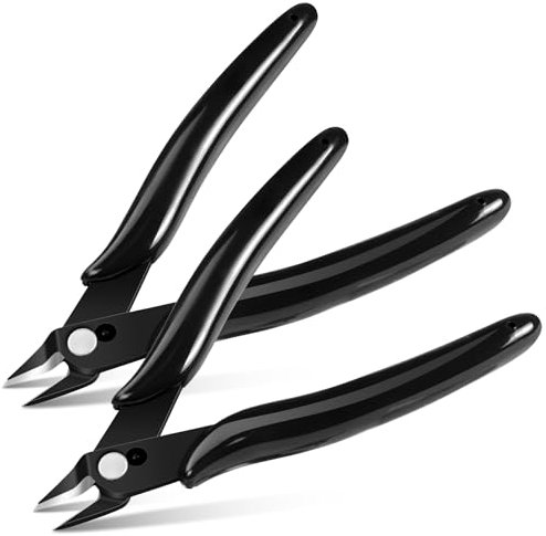 Ainiv 2 Stück Seitenschneider Klein, Elektronik Drahtschneider, Mini Präzisions Zange Drahtzange für Modellbau, Feine Drähte, Electronics, Kabelbinder, Schwarz