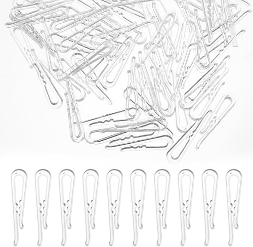 Lot de 200 clips crocodile en plastique transparent en forme de U pour l'artisanat, clips en tissu transparent avec dents pour la fixation de vêtements, chemises, pantalons, cravates, chaussettes