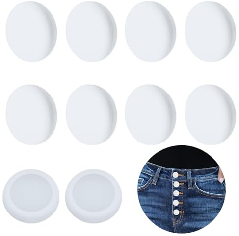 OLYCRAFT 10 fundas de botón crema para jeans, adecuadas para botones de 15 mm, TPU, kit