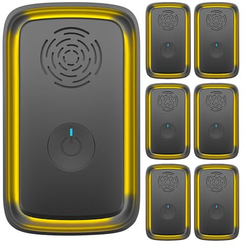 Ultrasonic Pest Repeller 6 Pack, Next-Gen Bionic Tech, 4 Modes, Humane Indoor Pest Control For Mouse, Rat, Mice, Spider, Mosquitos, Cockroaches, Plug & Play, Wide Coverage, Harmless to Pets & Humans