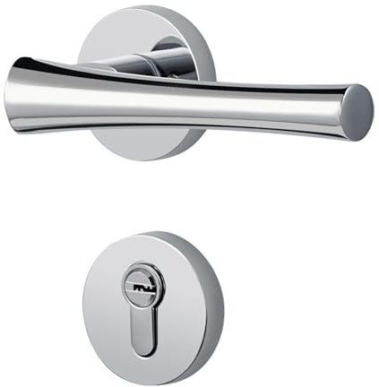 NIKOIDIC Serrure de porte intérieure en alliage de zinc, serrure fendue silencieuse de style chinois, poignée de porte en bois massif, serrure de poignée de chambre intérieure