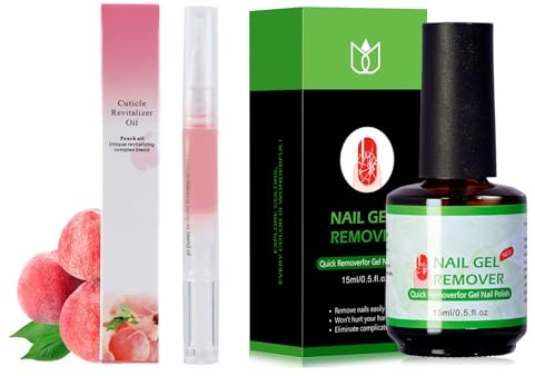 Gel Polish Remover+Penne ad Olio per Cuticole, Magic Eliminator, Rimuovi Smalto in 3-5 Minuti, Solvente Delicato, Idrata e Nutre la Pelle Intorno alle Unghie, Adatto a Tutti i Tipi di Unghie