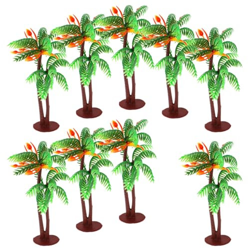 Toyvian 10pièces Modèle Miniature de Cocotier Palmier Arbre Miniature pour Maison de Poupée Décoration Palmier Artificiel pour Loisirs Créatifs