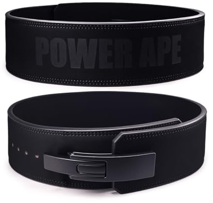 Power Ape Gewichthebergürtel aus Leder mit Hebelschnalle für Fitnessstudio, Fitness, Training, doppelte Stärke, Bodybuilding, Workout-Gürtel, Männer und Frauen, Unterstützung für