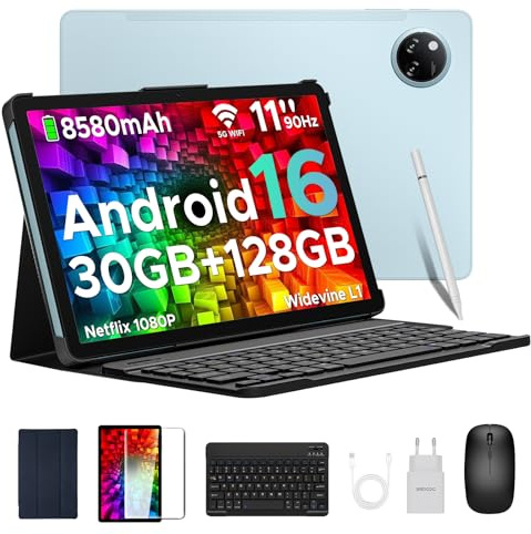 DOOGEE Tab A9 Pro+ Tablette Android 16, Tablette avec Clavier/90Hz, Batterie 8580mAh, 30GB + 128GB/TF 2TB,Tablette 11 Pouces Unisoc T7200, Tablette Tactile/Widevine L1/5G WiFi/13 MP/OTG/Face ID