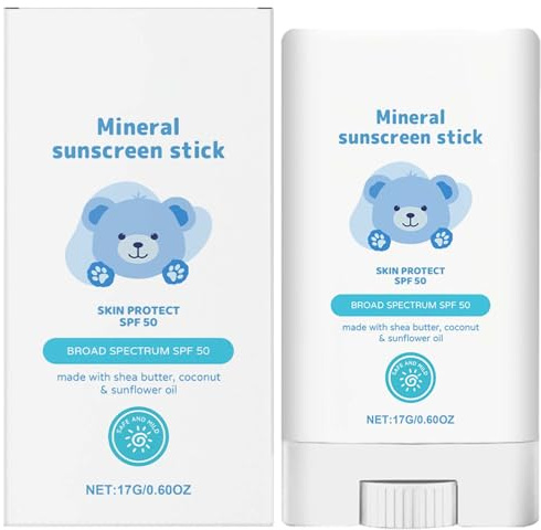 Kids Sun Cream Stick SPF 50 – Gentle Mineral Sunscreen for Baby & Children | Safe UVA/UVB Protection for Face & Body | Water-Resistant, Non-Greasy Sunblock for Outdoor Play | Hypoallergenic & Reef-Fri
