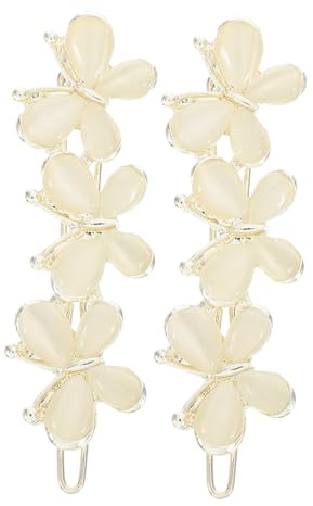 VALICLUD 2Pcs Elegant Butterfly Hair Clips for Women Unique Headdress Hair Accessories with Beautiful Luster Versatile Bang Clamps for Fashionable Styling and Decoration Random Color