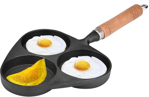 Tomedny Padella antiaderente, 3 divisorio ghisa ghisa per colazione padella fritta di fritta con pentola fritta per pentola fritta per bistecca per pancake hamburger