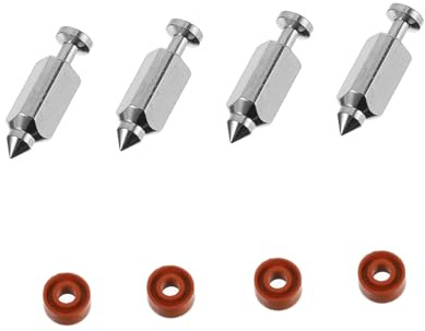 Kichvoe Kit de 4 Soupapes à Flotteur à Pointeau en Acier pour Carburateur de Tondeuse, Accessoires Compatibles pour Moteurs de Tondeuse à Gazon, Pièces de Rechange Précises pour Entretien