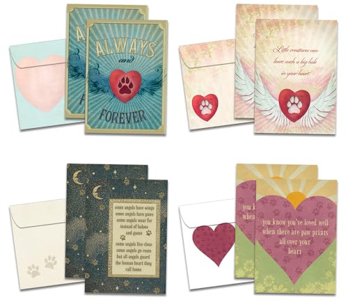 Tree-Free Greetings Forever Friends Pet Sympathy Card Assortment, 5 x 7 Inches, 8 Cards and Envelopes per Set (GA31528)
