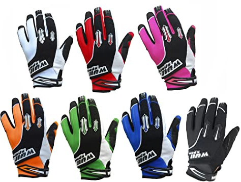 WULFSPORT STRATOS MOTORBIKE ADULT & KIDS MX GLOVES Motocross Sports Off Road Trials Enduro Quad Kart Dirt Bike Cycle ATV MTB BMX Race Adult & Junior Gloves (Black,S)