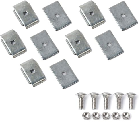 Mattenverbinder Doppelstabmatten 8/6/8 mm 5er Set – verzinkter Stahl – Gittermattenverbinder/Zaunverbinder inkl. Schrauben & Klemmscheibe