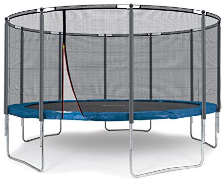 Ampel 24 Trampolin Outdoor Ø 430 cm, mit Randabdeckung und Sicherheitsnetz | GS-Zertifikat, Belastbarkeit 160 kg. Komplettset, 12 gepolsterten Stangen