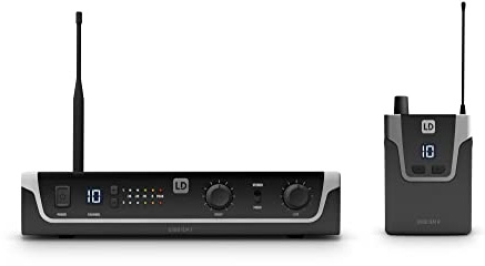 LD Systems U308 IEM - In-Ear Monitoring-System mit Sender und Bodypack, 863-865 MHz + 823-832 MHz, schwarz