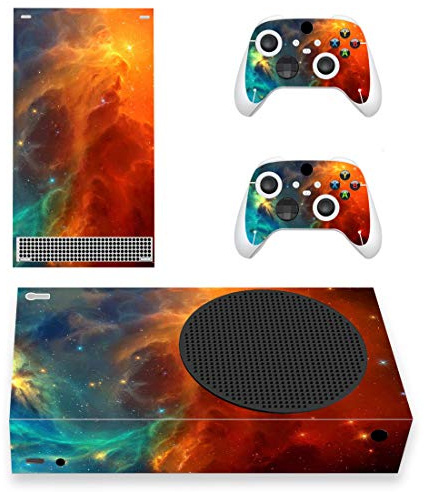 PlayVital Skin für Xbox Series S Konsole & Controller, Vinyl Aufkleber | Schutzfolie Skins Zubehör, Wrap Abdeckung, Aufkleber Stickers Folie, Orange Star Universe