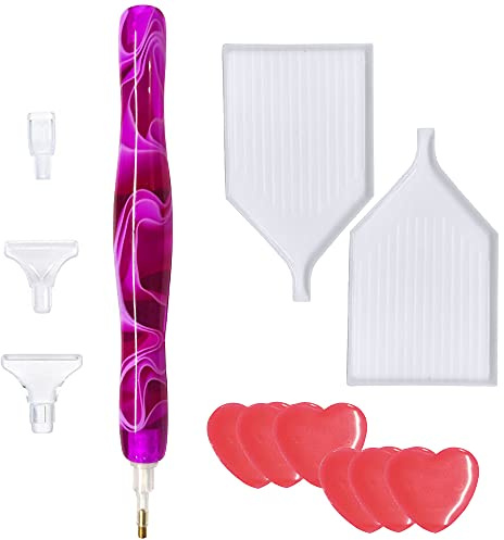 Rayong Stylos de Forage Peinture au Diamant Stylos de Forage à Pointe Stylo de Peinture Diamant en Résine pour Outil de Peinture Diamant 5D et Broderie de Diamant