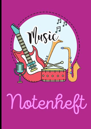 Notenheft: Musik Notenblätter blanko, 12 Systeme, Lineatur 14 ohne Hilfslinien