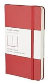Moleskine Notizbuch, P/A6, Blanko, Hard Cover, Scharlachrot: Mit Falttasche für Notizen. Gummiband-Verschluß