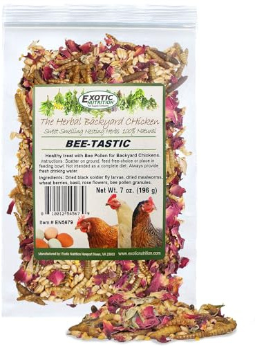Exotic Nutrition Bee-Tastic - Healthy All-Natural Chicken Treat - Dried Insects, Flowers, Herbs Wheat Berries & Bee Pollen - Promotes Healthy Chickens & Eggs (1.5 lbs)