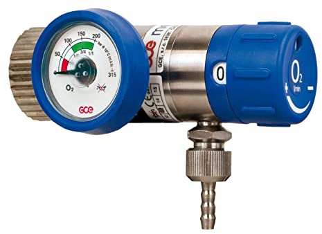 GPG Gase-Partner GmbH MediSelect 25, Sauerstoff Druckminderer (O2 Med.), kurzer Anschlussbolzen, 0-25 l/min regelbar
