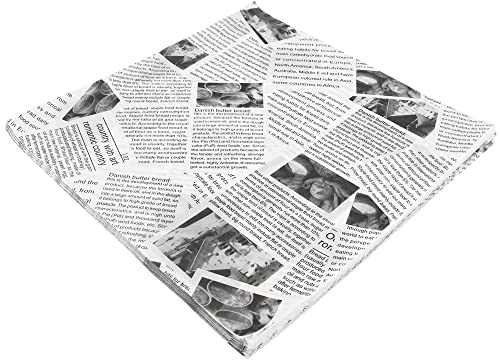 La Llareta Greaseproof Wrapping Paper, 100 Sheets - Food Basket Liners, Deli Paper for Cakes, Breads, French Fries, Sandwiches, Pizza, Burgers, Hot Dogs (25 * 25 cm)