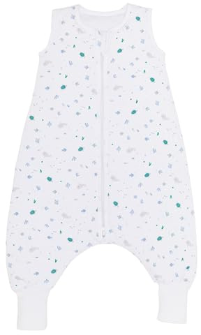 Fillikid Schlafsack mit Füßen Exklusiv | Babyschlafsack Sommer 0.5 TOG | Sommerschlafsack ungefüttert mit Beinen | 100% Baumwolle, waschbar 40°C | leicht & atmungsaktiv für Neugeborene und Kleinkinder