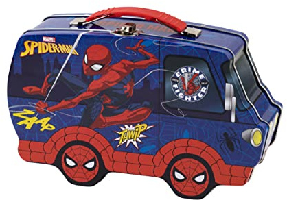 Spider-man Van Shaped Tin Carry All with Handle Lock and Clasp