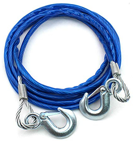 Dioche Abschleppseile, Hochleistungs-Abschleppseil, 4M*5 Tonnen, Drahtseil, Sicherheitshaken, Stahlseil, Notabschleppwagen für große, schwere und kleine Fahrzeuge