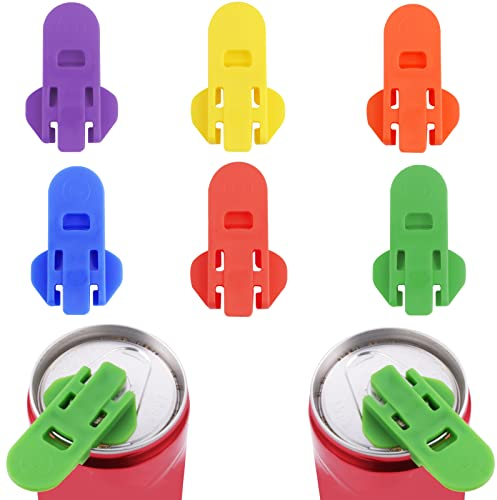Manual Easy Can Opener [6 Pack], Colored Soda Beer Can Opener Beverage Can Cover Protector, Can Top Ring Opener Tool Drink Shield for Pop, Beer, Coke or Soda