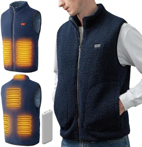 Heated Vest, Gilet for Men Women with Power Pack Included, USB Electric Body Warmer, Jacket Washable, 3 Heating Level | 6 Heat Up Zone, Self Warm Waistcoat, Lightweight Winter Outdoor Clothing