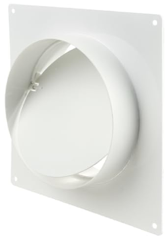 Wandflansch Rohrverbinder 125mm PVC Verbinder mit einer Wandplatte für Rund Lüftungsrohre Verbindungsstück Rundrohr Lüftungsrohr mit Rückstauklappe ABS Kunststoff Weiß