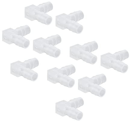 10-Piece Plastic Barbed Hose Connector Set, 90 Degree Elbow Joiners for Pipe Fittings (8mm)