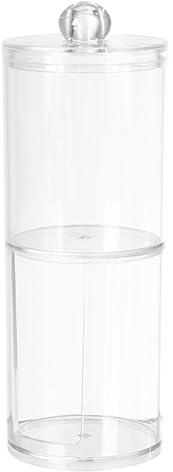 Dispenser Per Dischetti di Cotone E Porta Qtip 2 in 1, Batuffoli di Cotone Trasparenti, Tamponi Per Dischetti Per Trucco, Porta Dispenser, Contenitore Organizzatore con Coperchio, Contenitore Per Disc