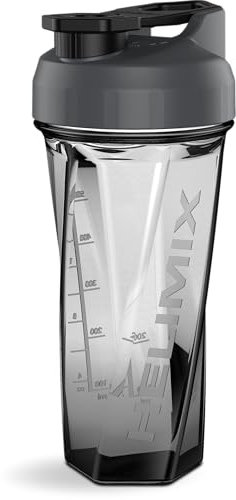 HELIMIX 2.0 828ml Shaker Proteine Senza Sfera - Borraccia Protein Vortex Blender | Miscelatore Palestra Senza Grumi, Tritan, BPA-Free, Lavabile in Lavastoviglie, Portatile, Antigoccia, Graphite