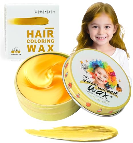 Blond Temporäre Haarfarbe für Kinder, Gold Instant Haartönung Dye, Frauen Männer Blonde Color Frisur Pomade, Mädchen Styling Haare Färben Cream, Haar Wachs Mud für Party Cosplay Halloween