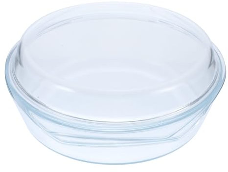 Cabilock Cacerola De Vidrio Con Tapa 1.7 Litros Transparente Resistente Al Microondas y Horno Utensilios De Cocina Para Uso Doméstico Multiusos Con Borde Liso y Diseño Seguro