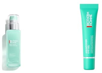 Biotherm Homme Frische-Set mit Aquapower Advanced Gel 75 ml & Aquapower Eye Gel 15 ml, Feuchtigkeitspflege und Augenpflege für Männer