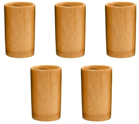 Alnicov Set di coppette in bambù da 5 Pezzi con Ventose in Legno: Kit di coppette Ideale
