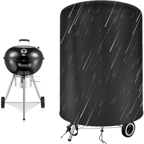 Funda para barbacoa de 57 cm para Weber, fundas impermeables para barbacoa Weber, 500D Oxford resistente a la intemperie, a prueba de desgarros, redonda, compacta, para barbacoa Weber Spirit (Φ71 x 65