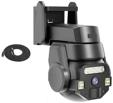 VEKELETE Cámara de Seguridad IP Tuya WiFi de 5 MP for Exteriores, Impermeable, con Seguimiento automático, CCTV, Domo PTZ, videovigilancia, Smart Life(E/U,1 pcs Camera)