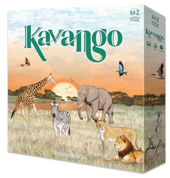 Mazaza Games|Kavango|Brettspiel|Ab 10 Jahren|Anzahl der Spieler: 1-5|Spielzeit: 40-60 Minuten|Englisch