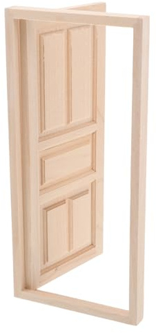 Milisten Miniature Wooden Dollhouse Door Unfinished Fairy Door for Dollhouse Furniture and Fairy Garden Decorations