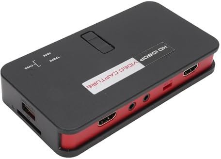 VELATEMOR Tarjeta de Captura de Video HD de 1080p, Micrófono Integrado, Dispositivo de Captura de Juegos de Interfaz Multimedia de Alta Definición, para TV de Juegos, Transmisión,