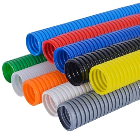 Kabelkanal Boden 10M Farbe Wellrohr 6,5mm-20mm Auto Kabelbaum Isolierung Schlauch Rohr Draht Gehäuse(Orange,10mm)