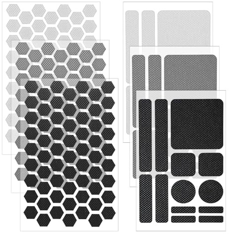 Phone Grip Tapes Hexagonal & Round Anti-Slip Phone Case Grip Tape Stickers, Rectangular Waterproof Pre-Cut Strips for Cellphone, Mouse, Laptop, Controller Accessories Black, Gray, Clear