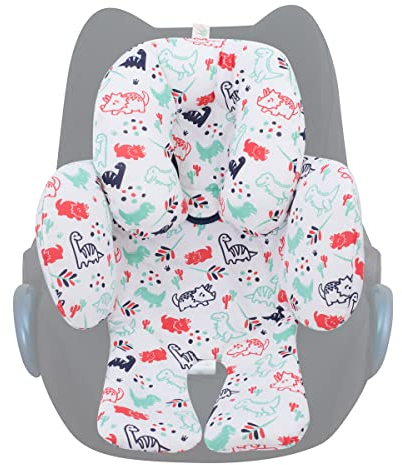 JYOKO Kids Sitzverkleinerer Antiallergikum Universal Baby 100% Baumwolle (Dino Party, Enthält eine Kopf- und eine Körperstütze)